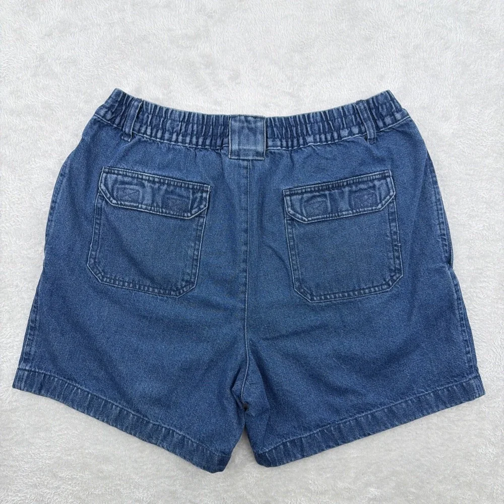John Blair Denim Shorts Mens 36 Blue Elastic Waist Stretch Casual Medium Wash